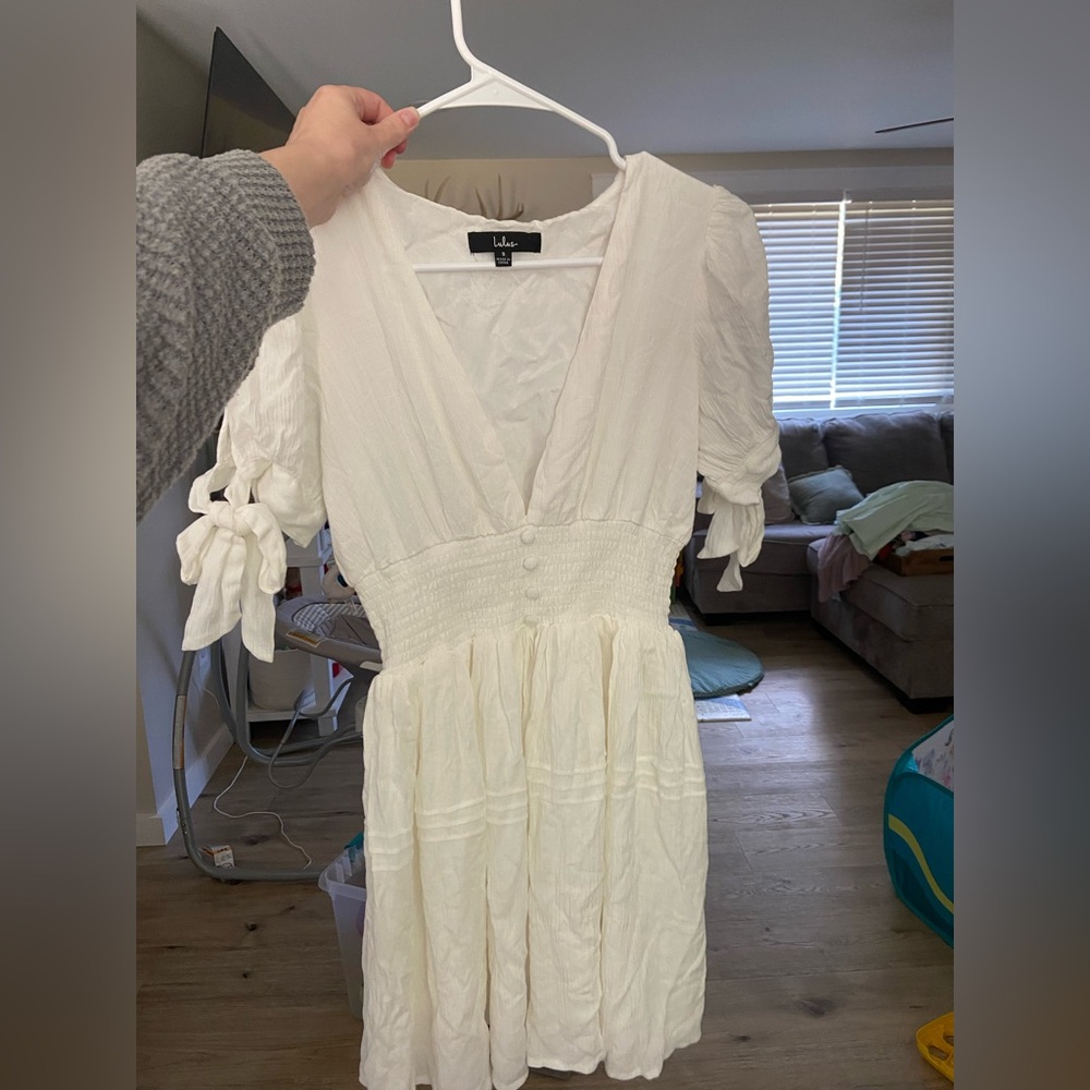 Lulu's Cream Long Sleeve Dress